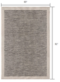 5’ x 8’ Sand and Gray Distressed Border Area Rug