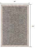 8’ x 10’ Sand and Gray Distressed Border Area Rug