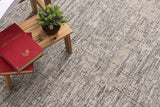 5’ x 8’ Ivory and Gray Modern Weathered Area Rug