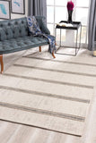 3’ x 10’ Ivory Transitional Striped Runner Rug