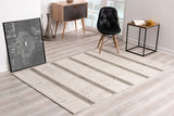 3’ x 6’ Ivory Transitional Striped Area Rug