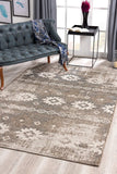 3’ x 12’ Beige Boho Chic Runner Rug