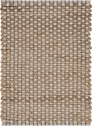 2’ x 3’ Tan and Navy Checkered Scatter Rug