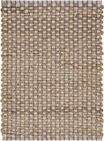 2’ x 3’ Tan and Navy Checkered Scatter Rug