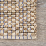 2’ x 3’ Tan and Navy Checkered Scatter Rug