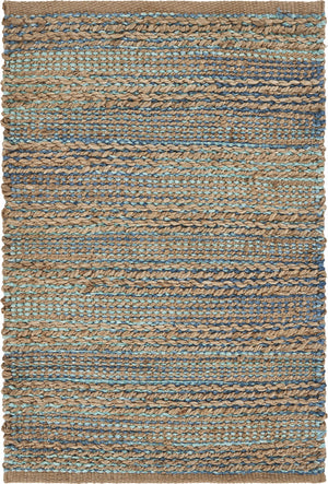 2’ x 3’ Teal and Tan Interwoven Scatter Rug