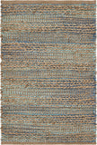 2’ x 3’ Teal and Tan Interwoven Scatter Rug