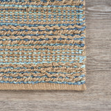 2’ x 3’ Teal and Tan Interwoven Scatter Rug