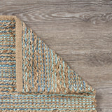 2’ x 3’ Teal and Tan Interwoven Scatter Rug