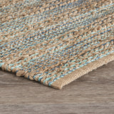 2’ x 3’ Teal and Tan Interwoven Scatter Rug