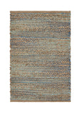 2’ x 3’ Teal and Tan Interwoven Scatter Rug