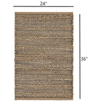 2’ x 3’ Gray and Tan Interwoven Scatter Rug