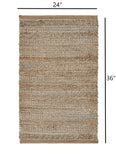 2’ x 3’ Blue and Tan Interwoven Scatter Rug