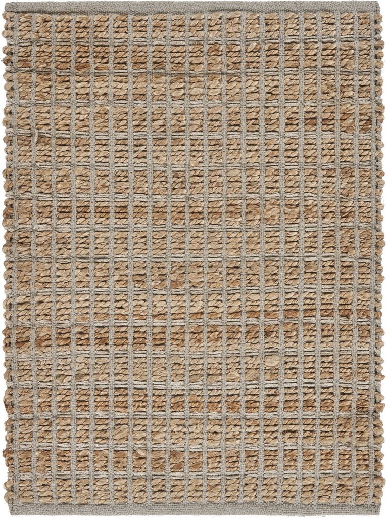 Tan and Gray Detailed Grid Scatter Rug – English Elm