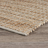 2’ x 3’ Tan and Gray Detailed Grid Scatter Rug