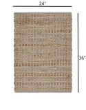 2’ x 3’ Tan and Gray Detailed Grid Scatter Rug