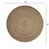 Gray Toned Braided Natural Jute Area Rug