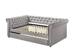 Justice Transitional Full Daybed & Twin Trundle Smoke Gray Fabric 39435-ACME