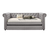 Justice Transitional Full Daybed & Twin Trundle Smoke Gray Fabric 39435-ACME