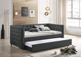 Romona Contemporary Daybed & Trundle Gray Fabric 39450-ACME