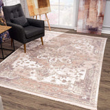 8’ x 11’ Beige Classic Medallion Area Rug