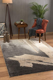 Gray and Tan Abstract Stroke Area Rug