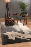 4’ x 6’ Gray and Tan Abstract Stroke Area Rug