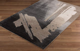 4’ x 6’ Gray and Tan Abstract Stroke Area Rug