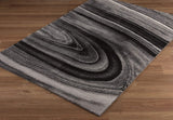 4’ x 6’ Dark Gray Abstract Illusional Area Rug