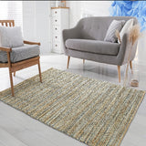 9’ x 12’ Teal and Natural Braided Jute Area Rug