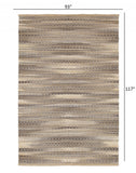 8’ x 10’ Gray and Tan Striated Runner Rug