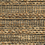 8’ x 10’ Gray and Natural Braided Striped Area Rug