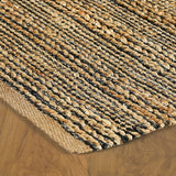 8’ x 10’ Gray and Natural Braided Striped Area Rug