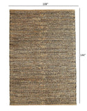 9’ x 12’ Gray and Natural Braided Striped Area Rug