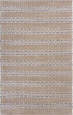 8’ x 10’ Tan and Gray Detailed Stripes Area Rug