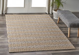 8’ x 10’ Tan and Gray Detailed Stripes Area Rug