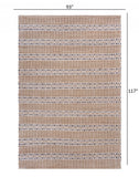 8’ x 10’ Tan and Gray Detailed Stripes Area Rug