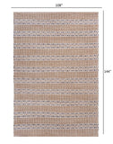 9’ x 12’ Tan and Gray Detailed Stripes Area Rug