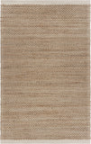 Tan and White Detailed Woven Area Rug