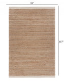 8’ x 10’ Tan and White Detailed Woven Area Rug