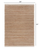 9’ x 12’ Tan and White Detailed Woven Area Rug