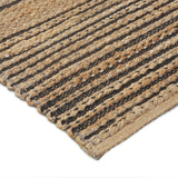 8’ x 10’ Tan and Black Eclectic Striped Area Rug