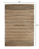 8’ x 10’ Tan and Black Eclectic Striped Area Rug