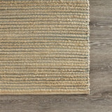 8’ x 10’ Tan and Blue Undertone Striated Area Rug