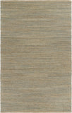 9’ x 12’ Tan and Blue Undertone Striated Area Rug