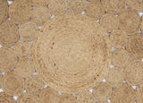 4’ Round Natural Tan Orbital Area Rug