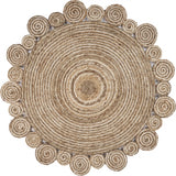 8’ Round Natural Coiled Area Rug