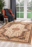 5’ x 8’ Cream and Black Decorative Area Rug