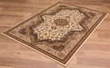 5’ x 8’ Cream and Black Decorative Area Rug