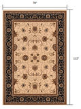 7’ x 9’ Cream and Black Decorative Area Rug